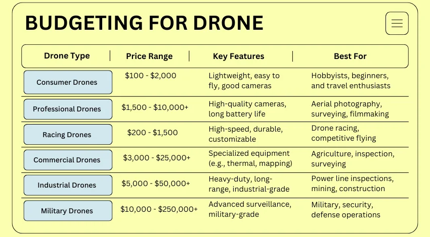 Budgeting for Drone